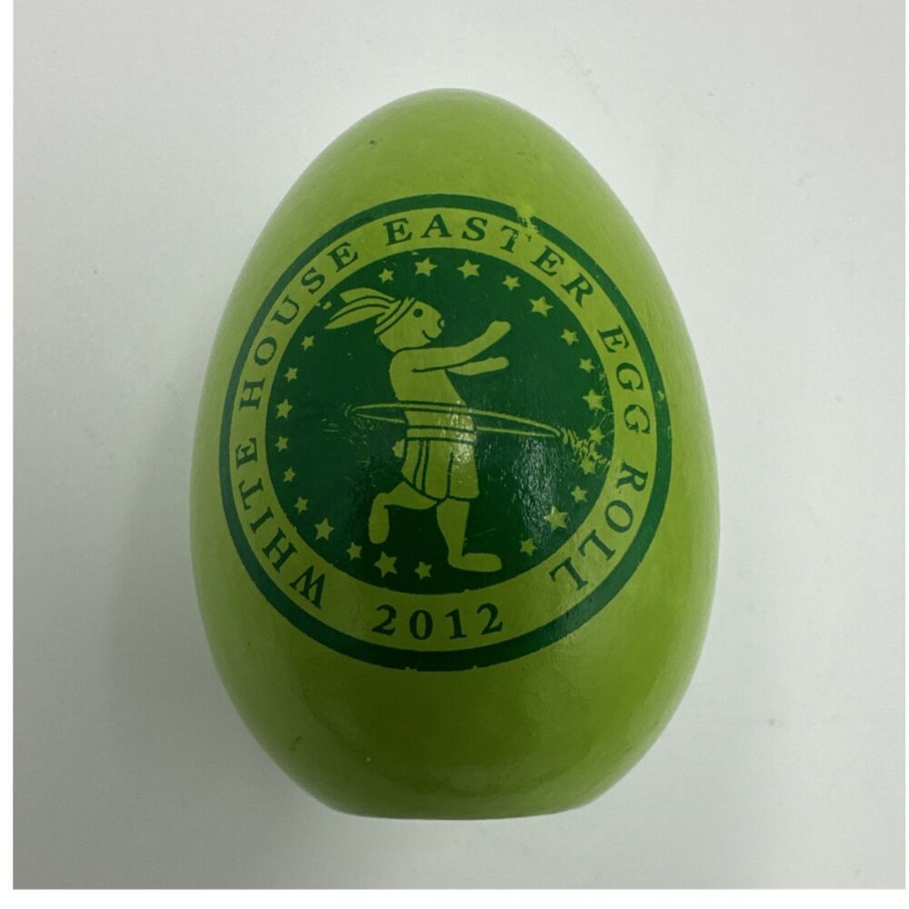2012 White House Easter Egg Roll Wooden Commemorative Egg Barack & Michelle Oba…